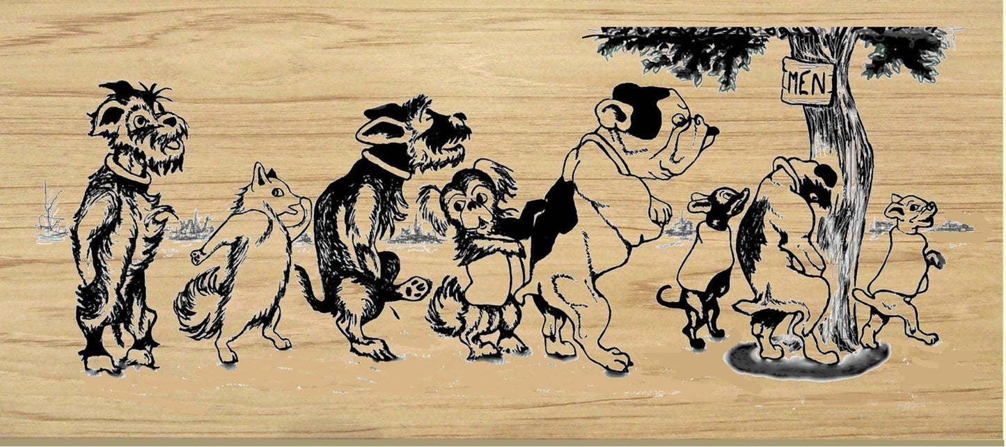 12 x 4.25 woden plaque Dog Tree