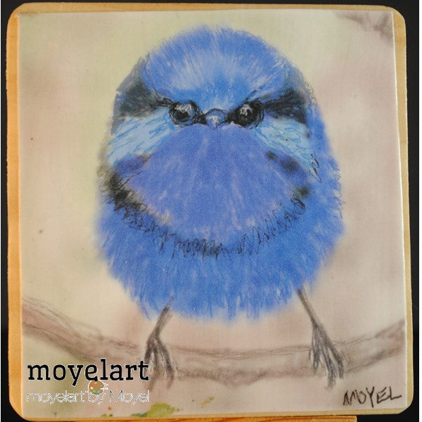 4 x 4 wooden plaque Bluebird