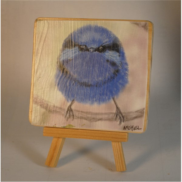 4 x 4 wooden plaque Bluebird