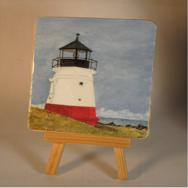 4 x 4 wooden plaque Vermillion Lighthouse