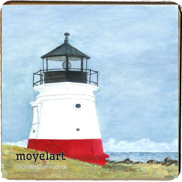 4 x 4 wooden plaque Vermillion Lighthouse